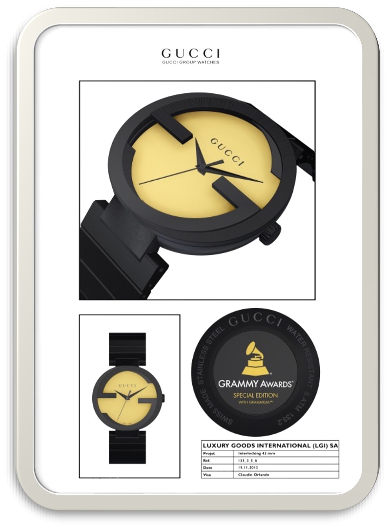 Gucci Group Watches — Interlocking 42mm GRAMMY Awards Special Edition with GRAMMIUM™ specification sheet